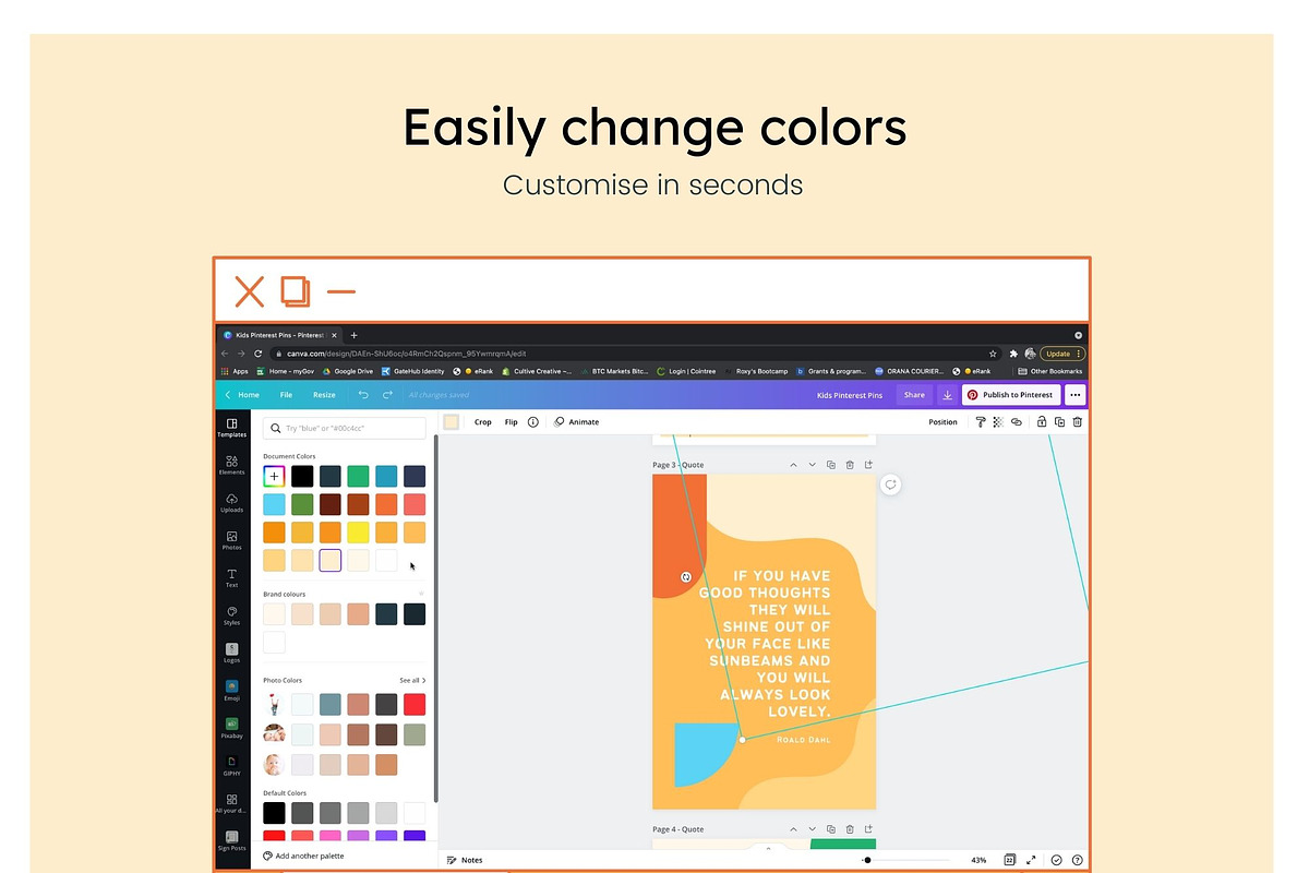 Kids Pinterest Canva Templates, a Social Media Template by Cultive Creative (Photo 4 of 12)