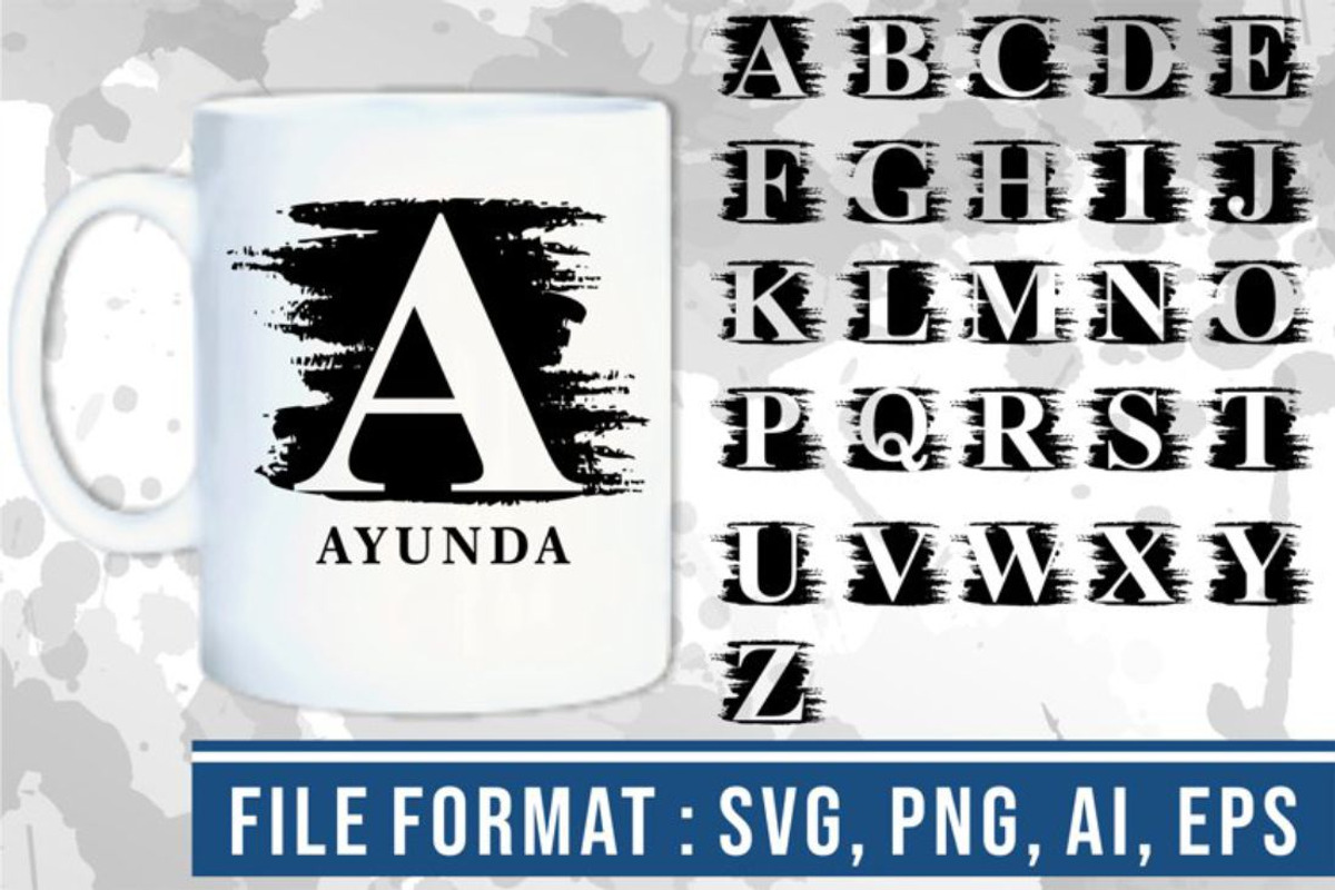 Distressed, Splash Alphabet Bundle, a Graphic by D2PUTRI (Photo 3 of 14)