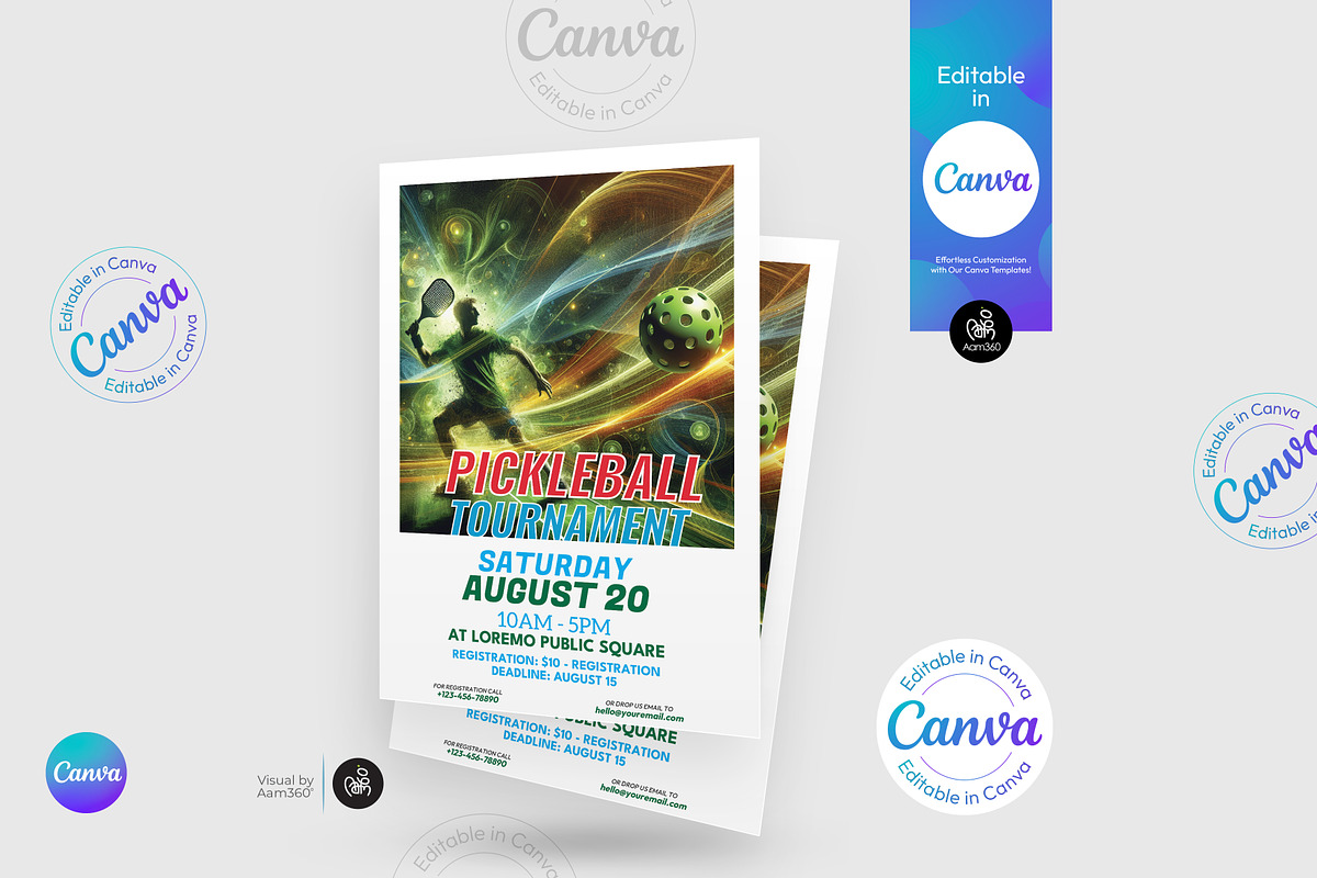 Pickleball Flyer Template, a Flyer Template by Aam360 (Photo 2 of 3)