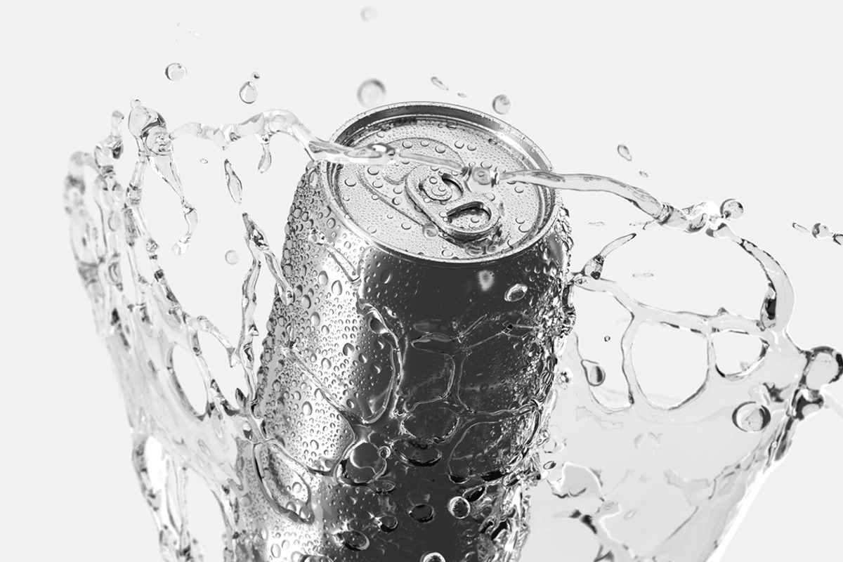 Aluminum Can With Splash 3D Model, an Object 3D Model by rebrandy (Photo 4 of 7)