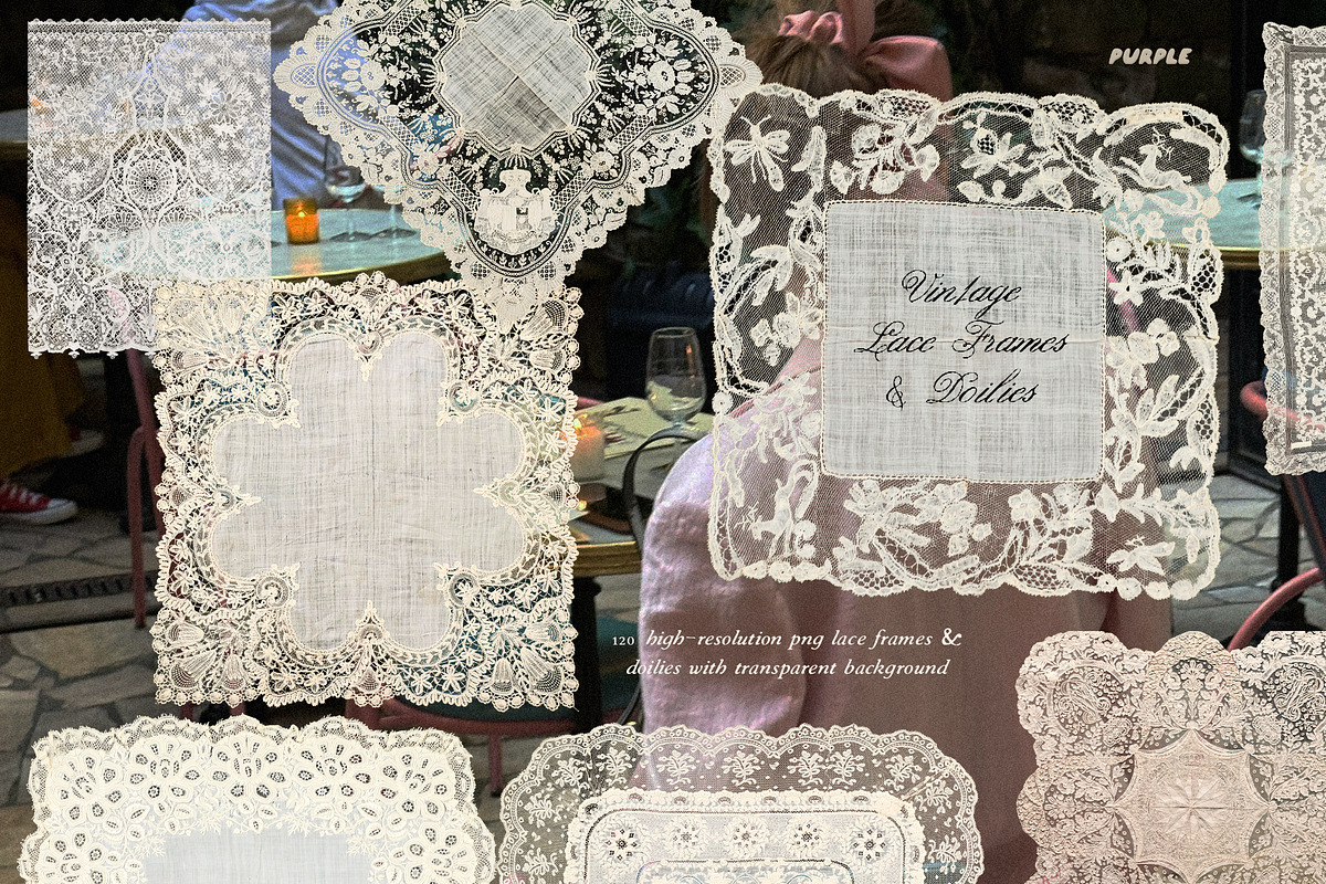 Vintage Lace Frames & Doilies, an Object Graphic by Purple (Photo 10 of 14)