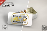 Metal Rectangular Cookie Tin Mockup, a Cups & Container Mockup by INCDesign (Thumbnail 1 of 8)