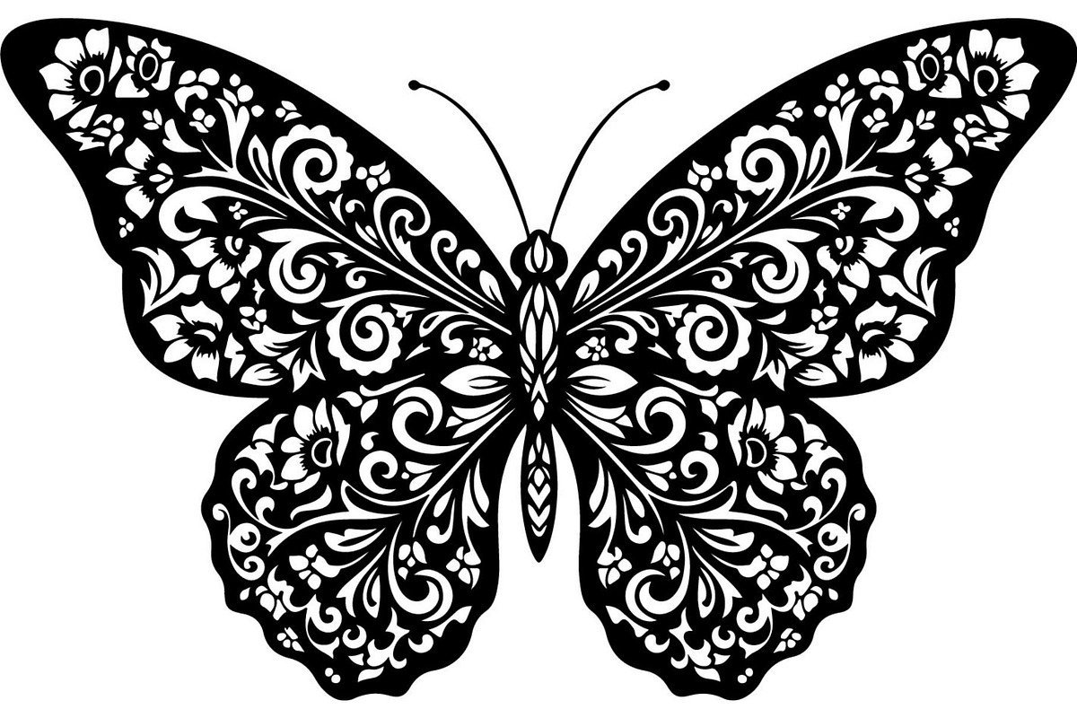 Butterfly Silhouette Bundle, a Decorative Illustration by Designer_Momina (Photo 8 of 20)