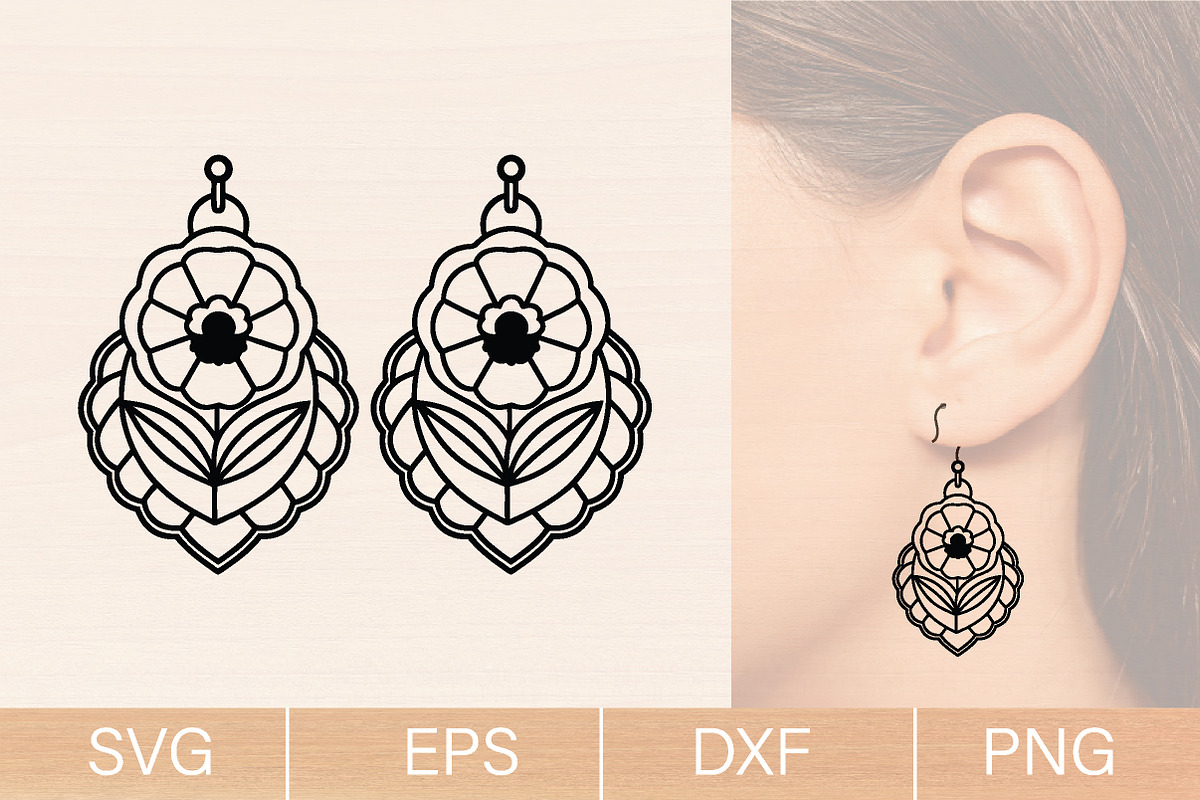 Wildflower Earrings SVG Bundle, an Object Graphic by jannatulpakhi (Photo 5 of 6)