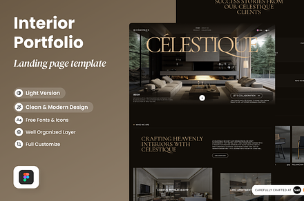 Interior Designer Portfolio, a Landing Page Template by SLAB! Design