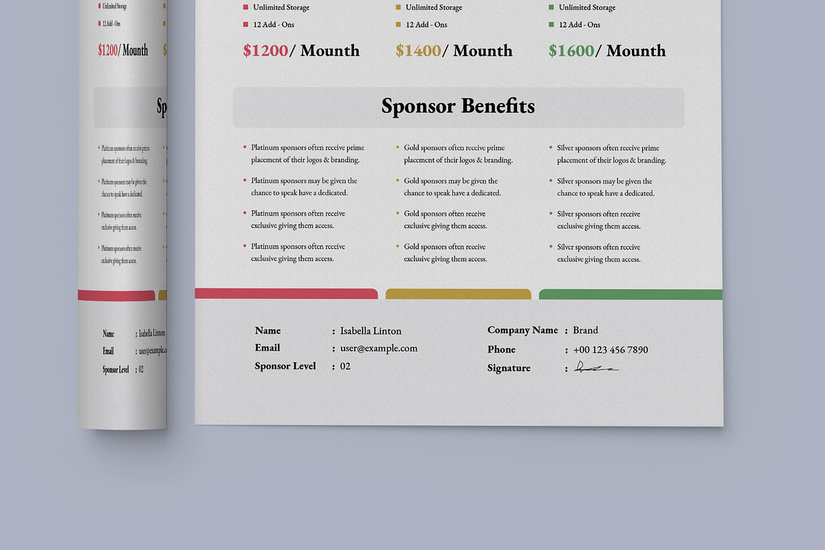 Sponsorship Price Design Template, a Stationery Template by MightyDesign (Photo 3 of 7)