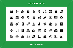 Christmas gifts icons, an Outline Icon by Wencory