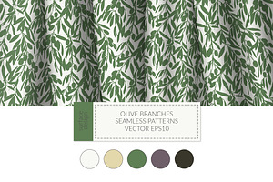 Olive branches seamless patterns, a Pattern Graphic by katya.bogina
