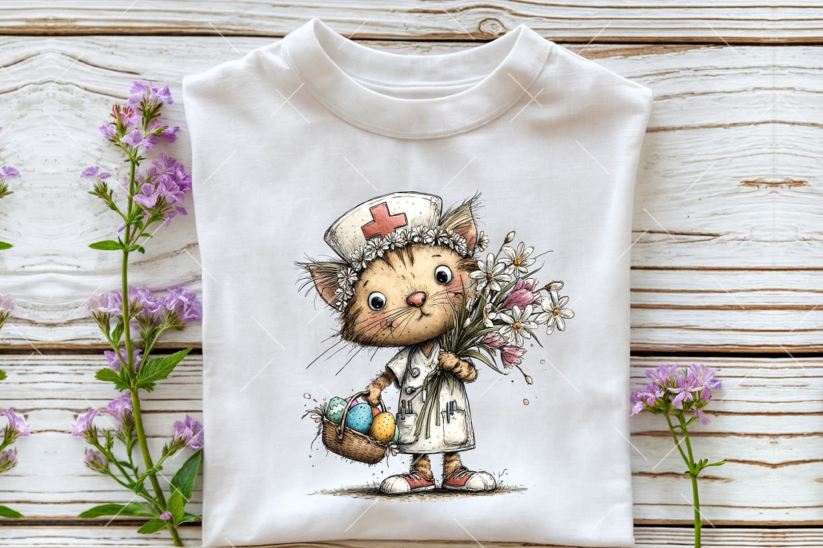 Whimsical Easter Nurse Animals Clipa, an Illustration by OK Design (Photo 5 of 6)