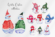Christmas snowmen & gnomes, a Seasonal Illustration by Jeanna Draw (Thumbnail 3 of 17)