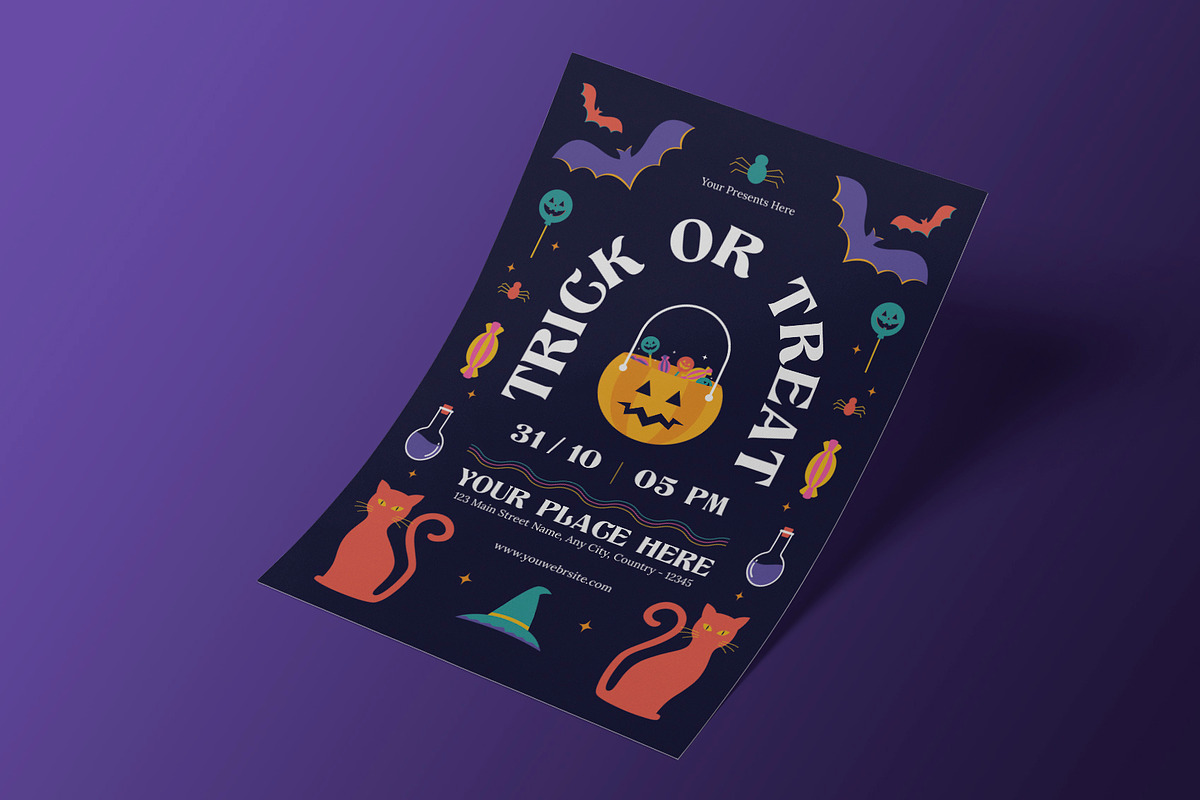 Trick or Treat Halloween Flyer, a Flyer Template by Neermana (Photo 2 of 4)