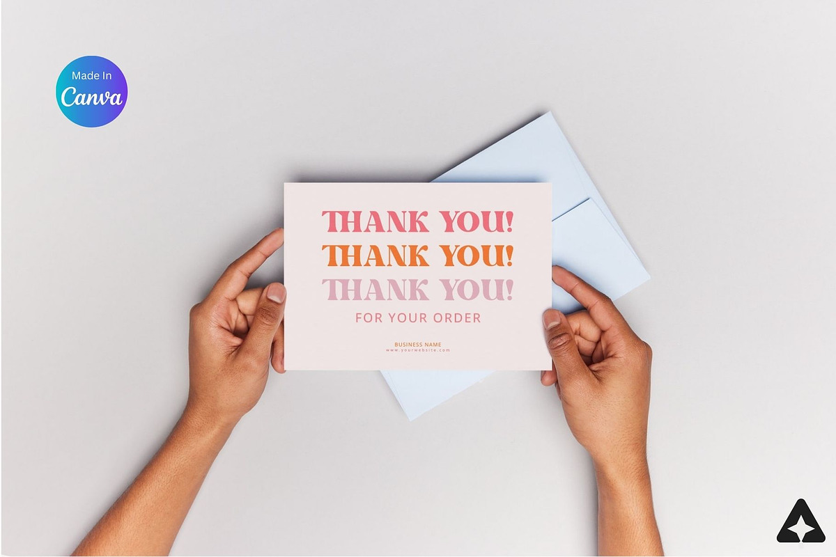 Retro Thank You Business Card Canva, a Marketing Template by Studioxhq (Photo 3 of 4)