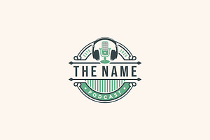 Vintage Style Podcast Logo Design, a Branding & Logo Template by boriman05