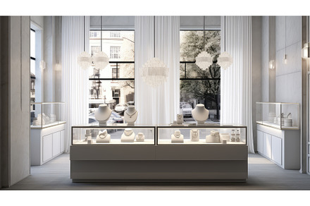design white gray shop background ai, a Beauty & Fashion Photo by pikepicture