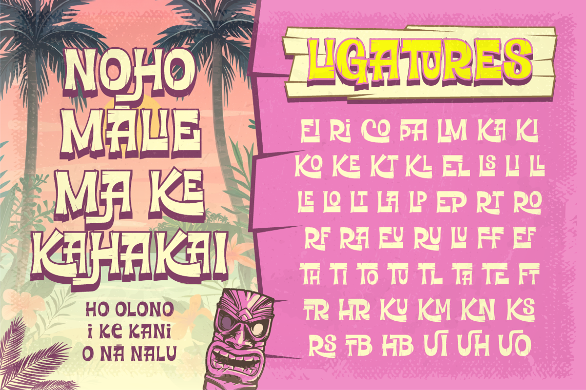 Ricopalm - Hawaiian Display Font, a Sans Serif Font by Artisan Themes (Photo 6 of 12)