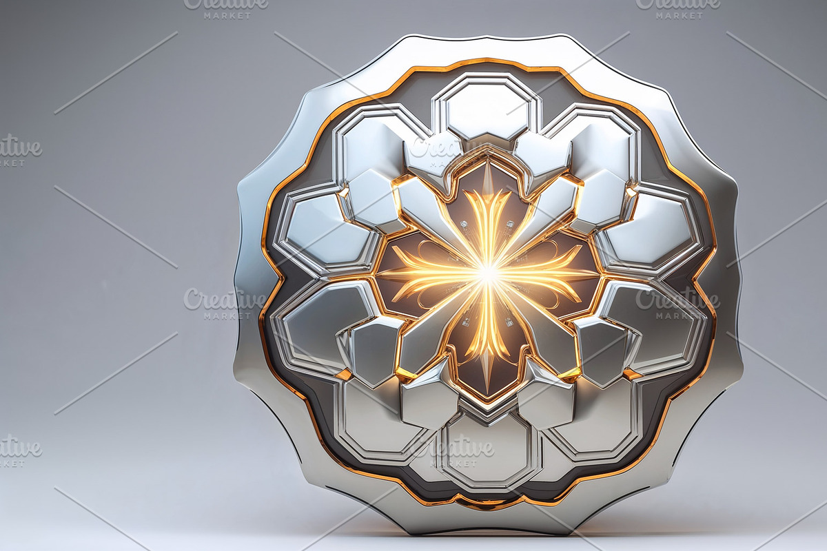 Highlighting metallic emblem, an Illustration by wavebreak