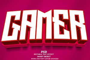 Gamer PSD 3d Editable Text Effect