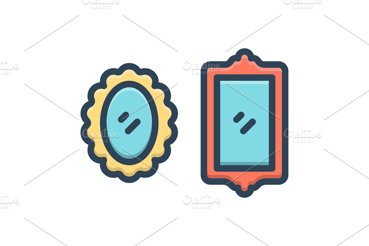 Mirrors cheval glass color icon, a Duotone Icon by Creative priyanka