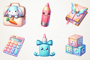 Adorable Pastel School Clip Art, an Illustration by RobertsArt (Thumbnail 3 of 7)
