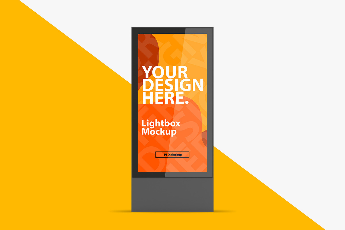 Vertical Lightbox PSD Mockup, an Advertising Mockup by GreatFruit (Photo 3 of 4)