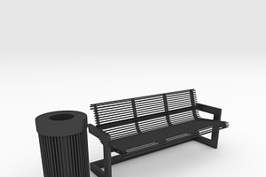 3D Model Bench Park 39