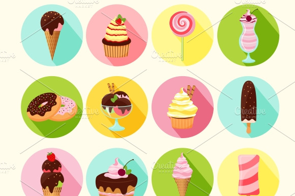 Collection Of Vector Sweet Icons