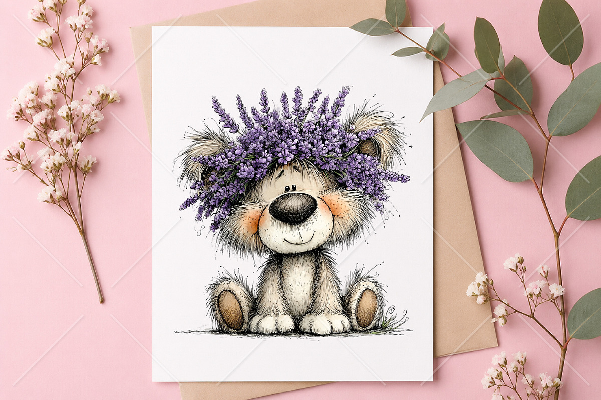 Whimsical Cute Lavender Animals PNG, a Seasonal Illustration by Canvas Craft (Photo 10 of 10)