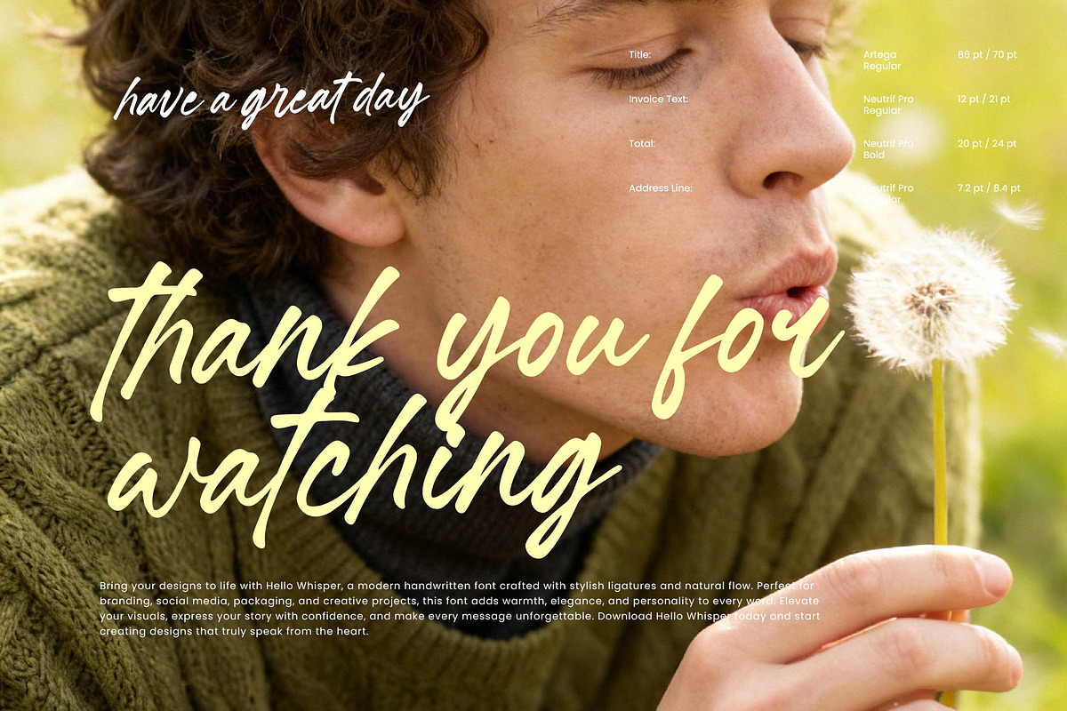Hello Whisper Modern Handwritten, a Script Font by Letterena Studios Script (Photo 21 of 21)