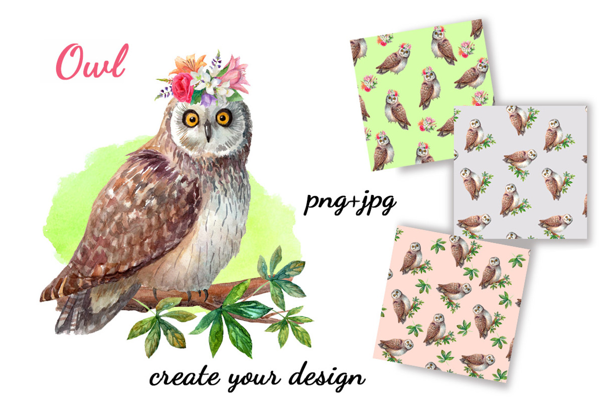 Watercolor animal cliparts,patterns., an Animal Illustration by yulia.sukhanova (Photo 2 of 5)