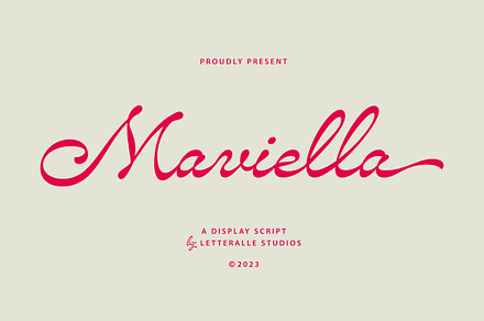 Maviella Font, a Script Font by Letteralle Studios