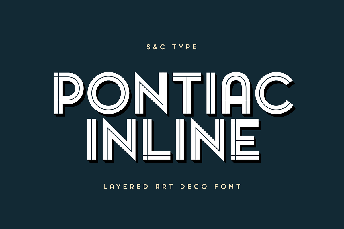 Pontiac Inline Font Collection, a Sans Serif Font by S&C Type (Photo 1 of 10)