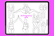 Procreate Pregnant family baby brush, a Brush Add-On by AppleinaJuice (Thumbnail 2 of 11)