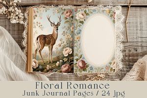 Floral Romance – Junk Journal Pages.