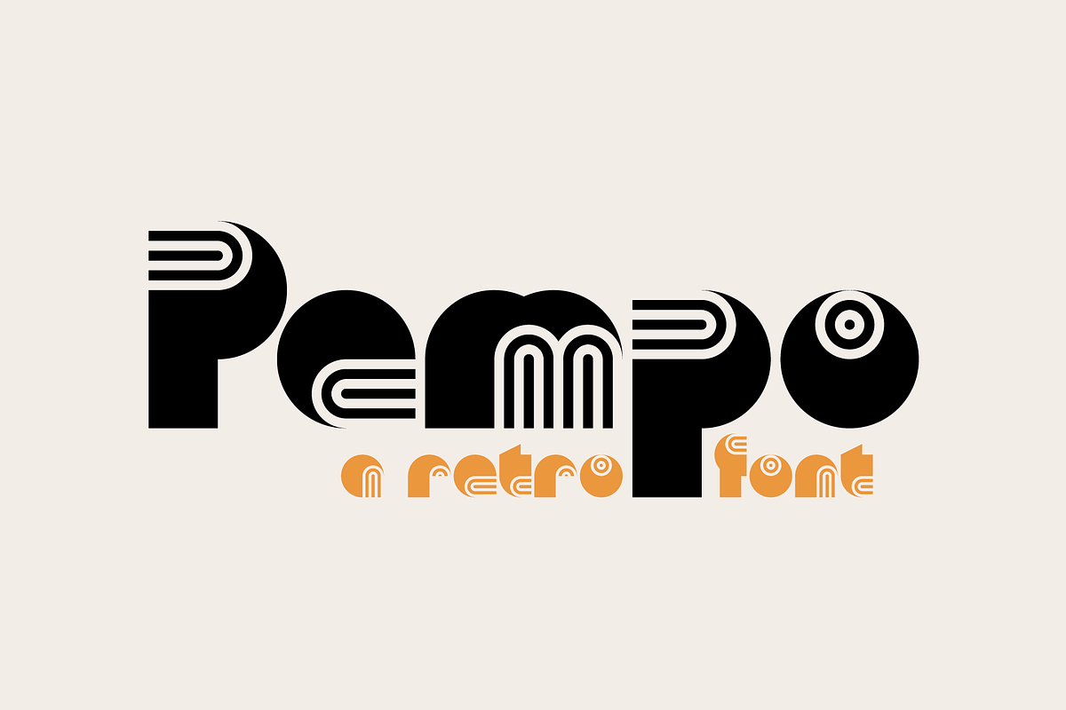 KD Pempo - A Retro Font, a Font by Kassymkulov Design (Photo 1 of 5)