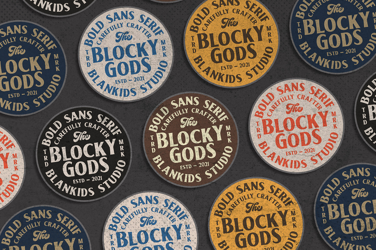 Blocky Gods Vintage Sans Serif Font, a Blackletter Font by Blankids Studio (Photo 5 of 7)