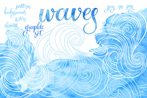 Waves. Graphic set.