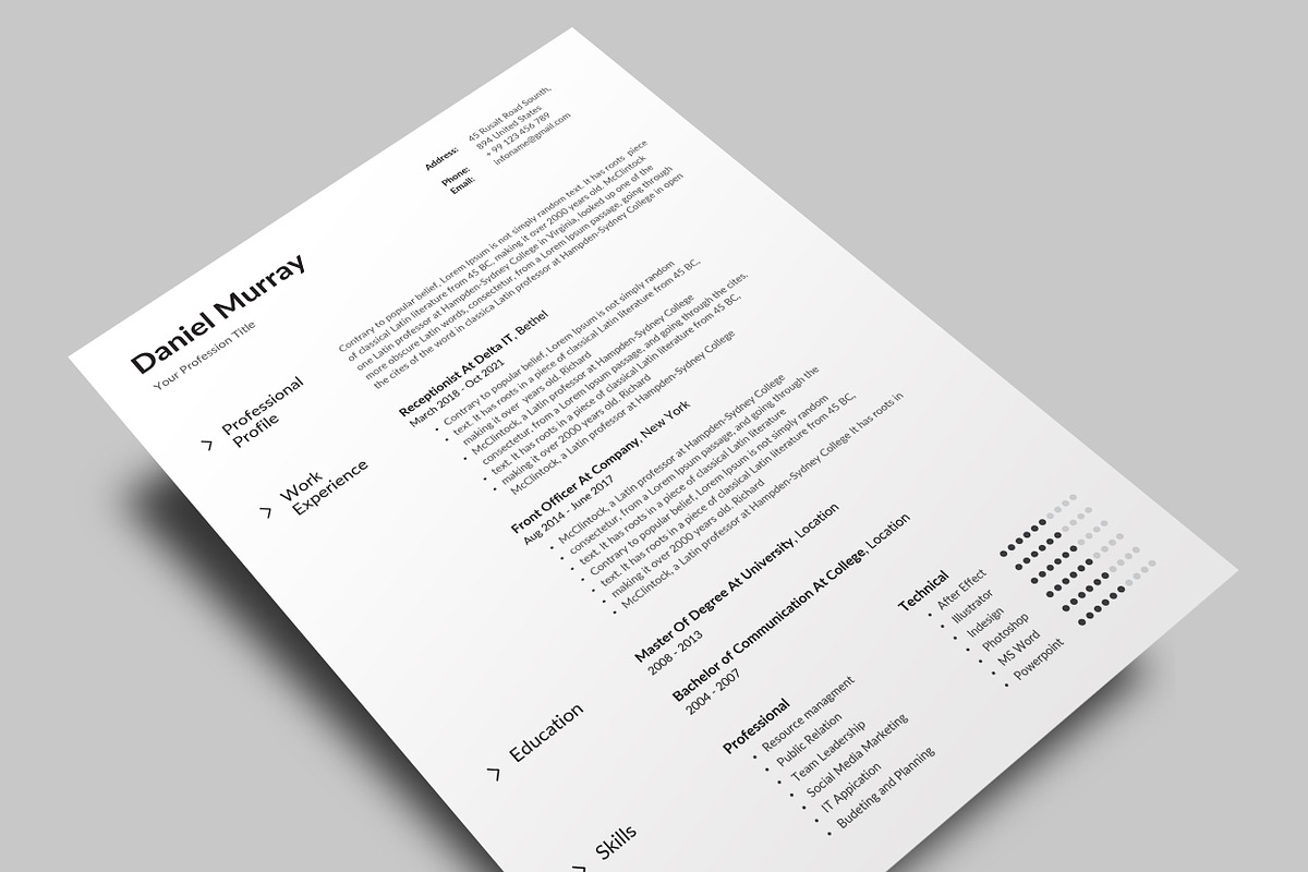 Resume/CV, a Resume Template by Creatune (Photo 4 of 7)