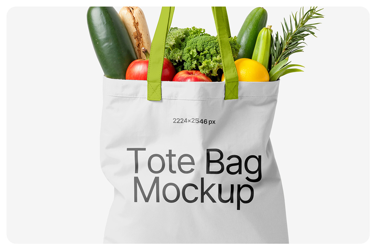 Tote Bag with Vegetables Mockup, a Packaging Mockup by kavoon (Photo 3 of 3)