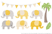 Sunshine Yellow Elephant Clipart, an Illustration by Amanda Ilkov (Thumbnail 2 of 4)