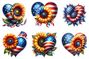 Sunflowers 4th of July Clipart, an Illustration by Sublimation Artist (Thumbnail 2 of 6)