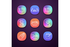 Business Lunch App Icons Set