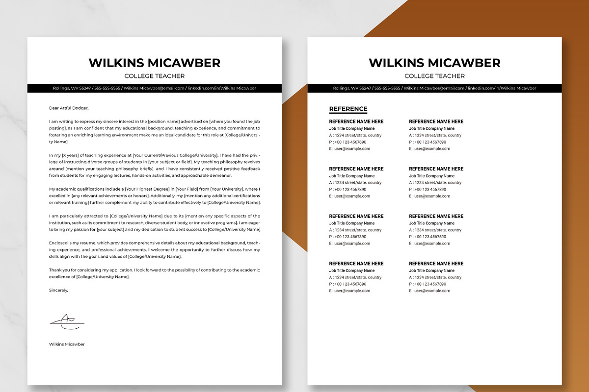 College Teacher Resume Template, a Resume Template by ResumeInventor (Photo 4 of 9)