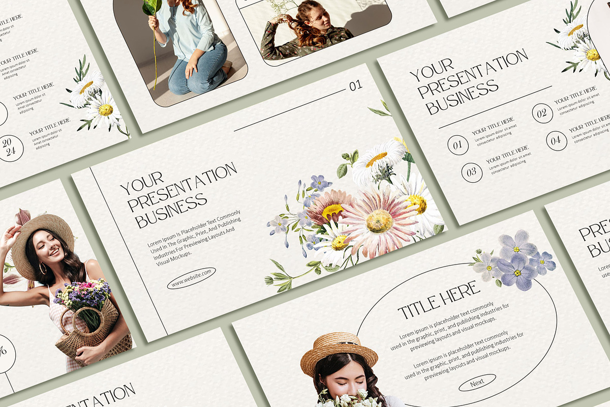 Floral Powerpoint Template, a Presentation Template by SKY CREATION (Photo 1 of 6)