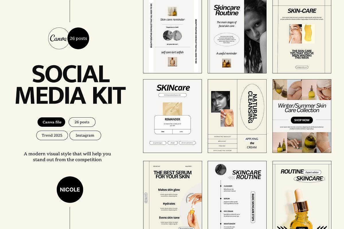NICOLE / Social Media Kit, a Social Media Template by GothicStudio (Photo 1 of 9)