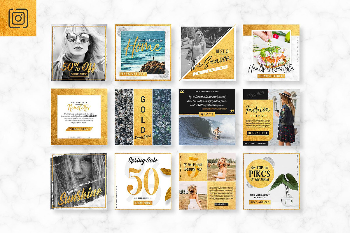 GOLD Social Media Pack, a Social Media Template by MahmoudWally (Photo 2 of 7)