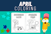 Spring Coloring Pages - April Theme, a Templates & Theme by Premium Digital Templates (Thumbnail 3 of 3)