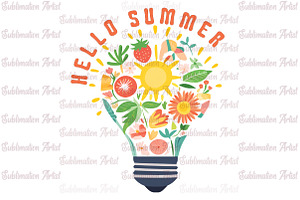 Hello Summer PNG Files, an Illustration by Sublimation Artist