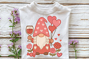 Valentine Gnome Heart Balloons Roses, an Illustration by CraftArtStudio (Thumbnail 2 of 4)