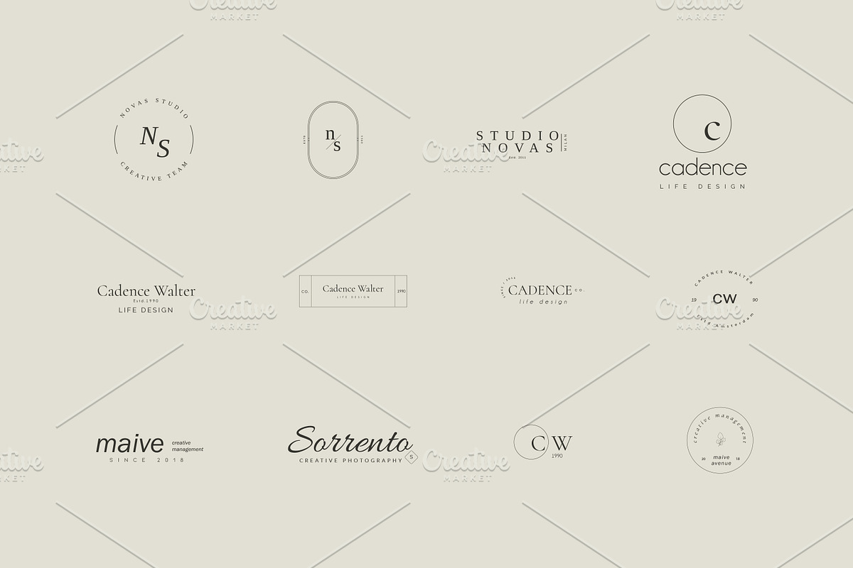 Novas, Pre-made logo Set of 24 logos preview 3