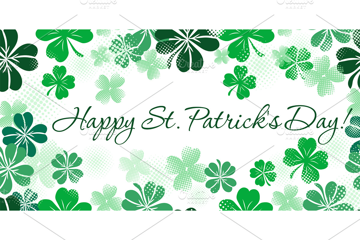 Horizontal St. Patrick's Day card, an Illustration by Nenahliadava Design